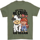 Anything That Farts Funny Vegan Vegetarian Mens T-Shirt 100% Cotton Military Green