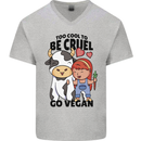 Anything That Farts Funny Vegan Vegetarian Mens V-Neck Cotton T-Shirt Sports Grey