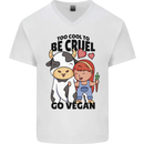 Anything That Farts Funny Vegan Vegetarian Mens V-Neck Cotton T-Shirt White