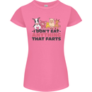 Anything That Farts Funny Vegan Vegetarian Womens Petite Cut T-Shirt Azalea
