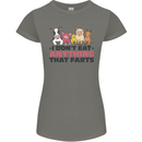 Anything That Farts Funny Vegan Vegetarian Womens Petite Cut T-Shirt Charcoal