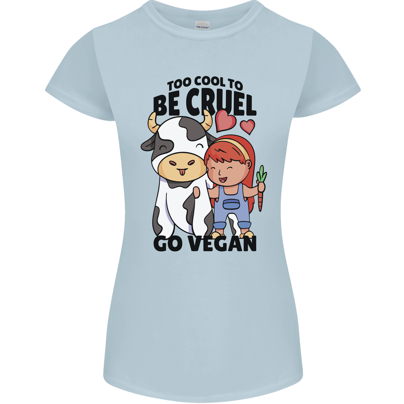 Anything That Farts Funny Vegan Vegetarian Womens Petite Cut T-Shirt Light Blue