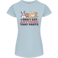Anything That Farts Funny Vegan Vegetarian Womens Petite Cut T-Shirt Light Blue