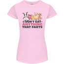 Anything That Farts Funny Vegan Vegetarian Womens Petite Cut T-Shirt Light Pink