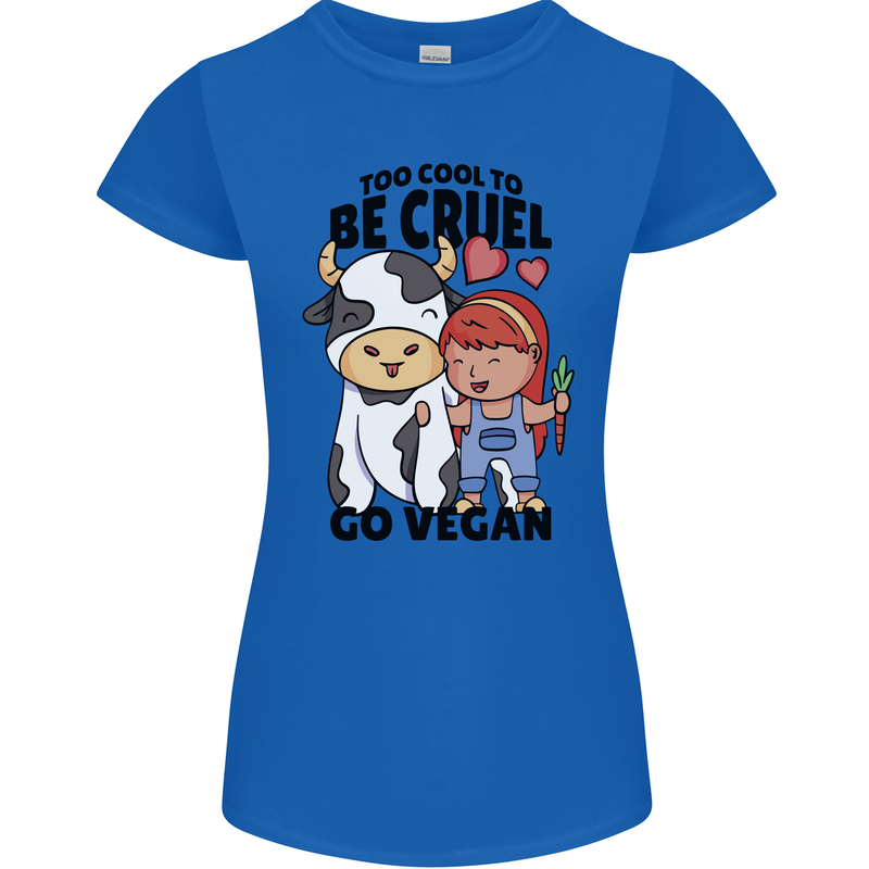 Anything That Farts Funny Vegan Vegetarian Womens Petite Cut T-Shirt Royal Blue