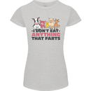 Anything That Farts Funny Vegan Vegetarian Womens Petite Cut T-Shirt Sports Grey