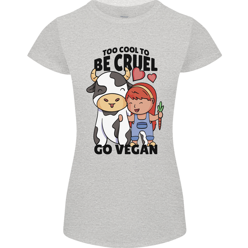 Anything That Farts Funny Vegan Vegetarian Womens Petite Cut T-Shirt Sports Grey