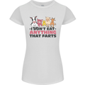 Anything That Farts Funny Vegan Vegetarian Womens Petite Cut T-Shirt White