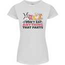 Anything That Farts Funny Vegan Vegetarian Womens Petite Cut T-Shirt White