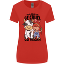 Anything That Farts Funny Vegan Vegetarian Womens Wider Cut T-Shirt Red