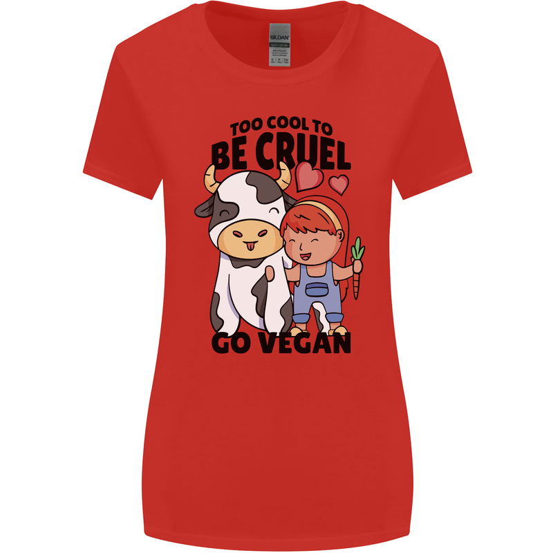 Anything That Farts Funny Vegan Vegetarian Womens Wider Cut T-Shirt Red