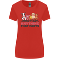 Anything That Farts Funny Vegan Vegetarian Womens Wider Cut T-Shirt Red