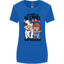 Anything That Farts Funny Vegan Vegetarian Womens Wider Cut T-Shirt Royal Blue