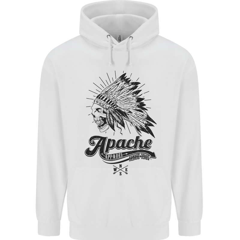 Apache Apparel Motorbike Motorcycle Biker Mens Hoodie White