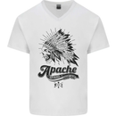Apache Apparel Motorbike Motorcycle Biker Mens V-Neck Cotton T-Shirt White