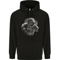 Ape Astronaut Spaceman Gorilla Mens 80% Cotton Hoodie Black