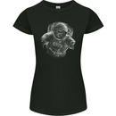 Ape Astronaut Spaceman Gorilla Womens Petite Cut T-Shirt Black