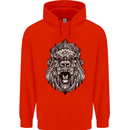 Ape Mandala Art Childrens Kids Hoodie Bright Red