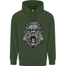 Ape Mandala Art Childrens Kids Hoodie Forest Green