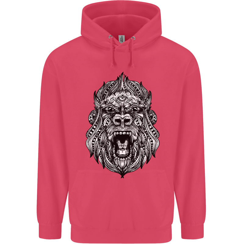 Ape Mandala Art Childrens Kids Hoodie Heliconia