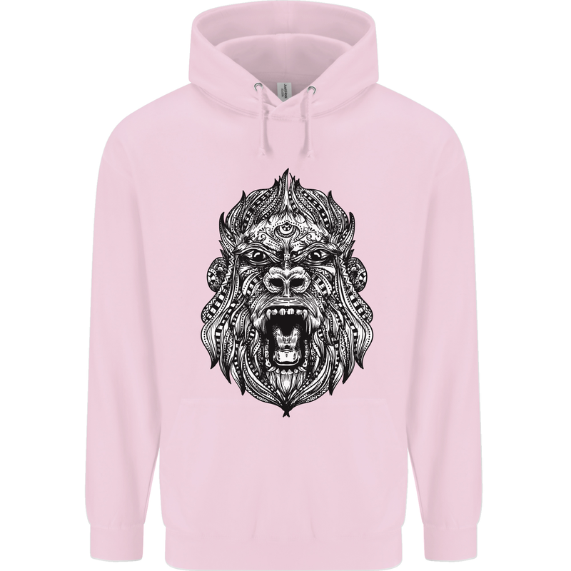 Ape Mandala Art Childrens Kids Hoodie Light Pink