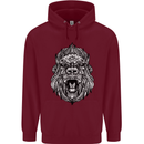 Ape Mandala Art Childrens Kids Hoodie Maroon