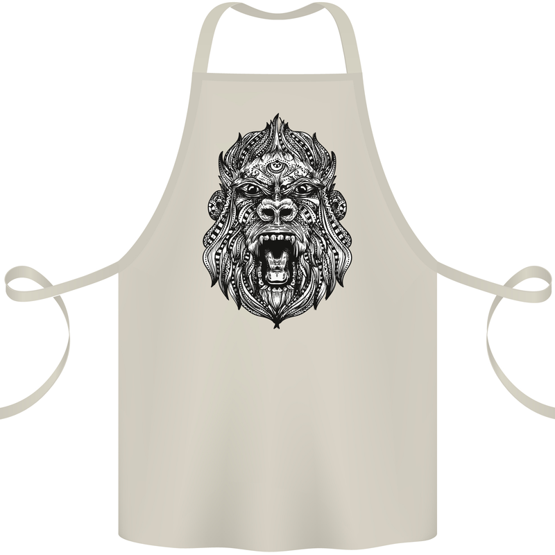 Ape Mandala Art Cotton Apron 100% Organic Natural
