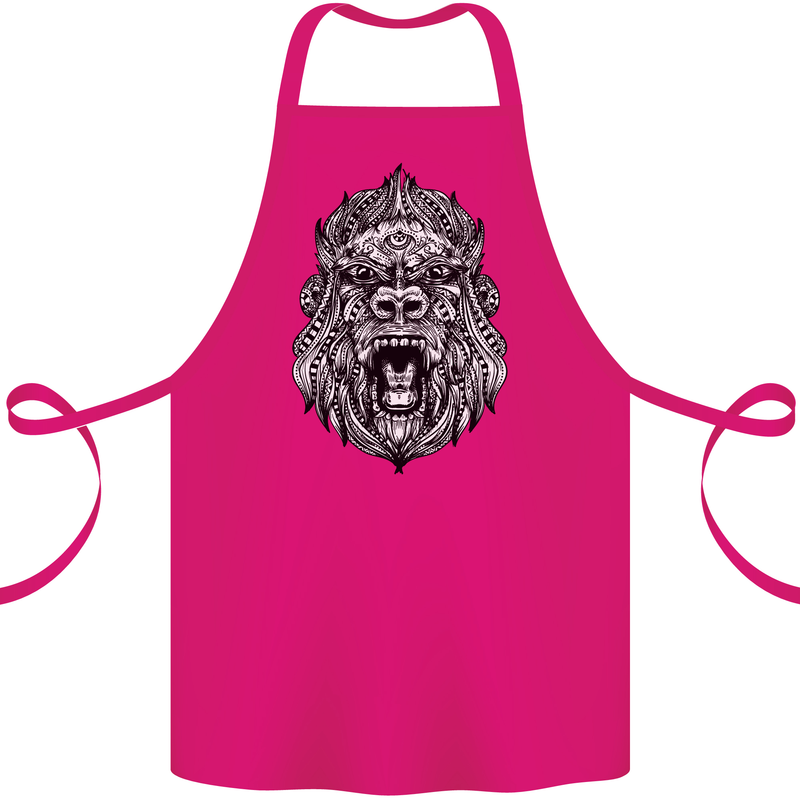 Ape Mandala Art Cotton Apron 100% Organic Pink