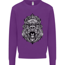 Ape Mandala Art Kids Sweatshirt Jumper Purple