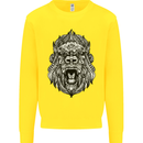 Ape Mandala Art Kids Sweatshirt Jumper Yellow