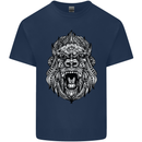 Ape Mandala Art Kids T-Shirt Childrens Navy Blue