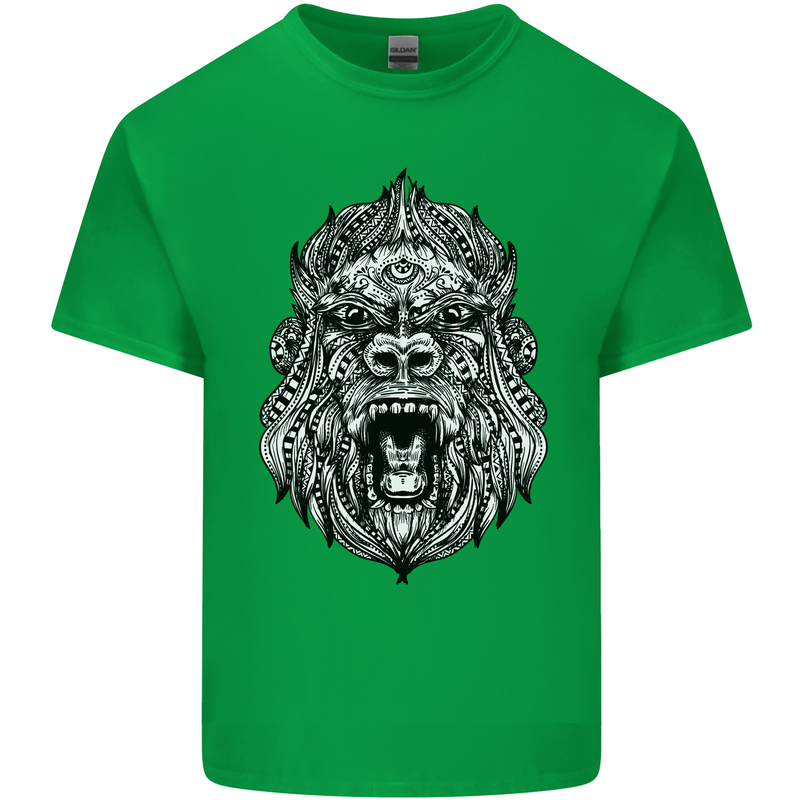 Ape Mandala Art Mens Cotton T-Shirt Tee Top Irish Green