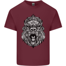 Ape Mandala Art Mens Cotton T-Shirt Tee Top Maroon
