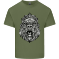 Ape Mandala Art Mens Cotton T-Shirt Tee Top Military Green