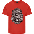 Ape Mandala Art Mens Cotton T-Shirt Tee Top Red