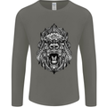 Ape Mandala Art Mens Long Sleeve T-Shirt Charcoal