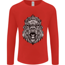 Ape Mandala Art Mens Long Sleeve T-Shirt Red