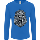 Ape Mandala Art Mens Long Sleeve T-Shirt Royal Blue