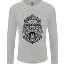 Ape Mandala Art Mens Long Sleeve T-Shirt Sports Grey
