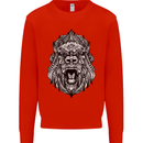 Ape Mandala Art Mens Sweatshirt Jumper Bright Red