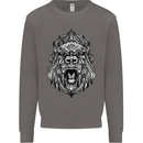 Ape Mandala Art Mens Sweatshirt Jumper Charcoal