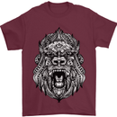 Ape Mandala Art Mens T-Shirt 100% Cotton Maroon