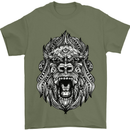 Ape Mandala Art Mens T-Shirt 100% Cotton Military Green