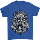 Ape Mandala Art Mens T-Shirt 100% Cotton Royal Blue