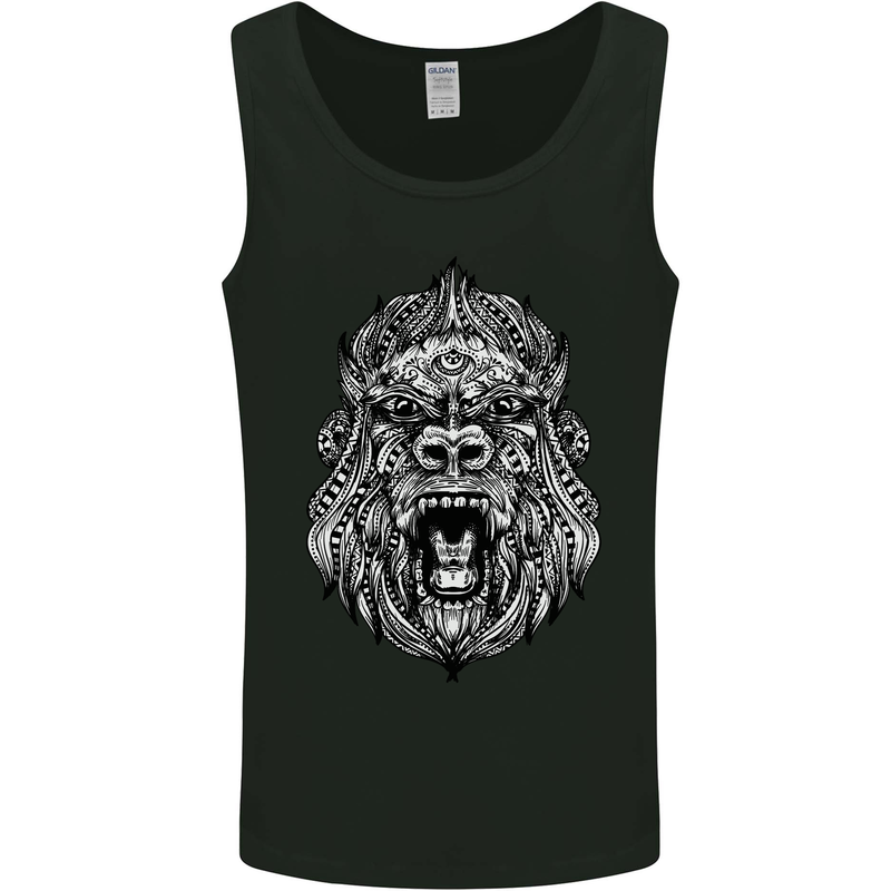 Ape Mandala Art Mens Vest Tank Top Black
