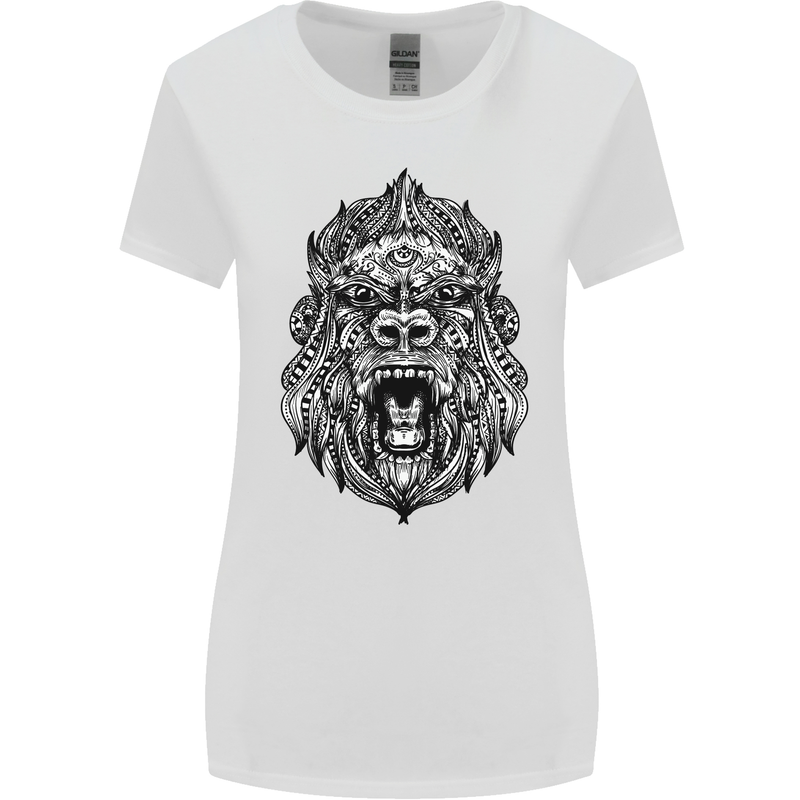 Ape Mandala Art Womens Wider Cut T-Shirt White