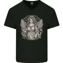 Aphrodite Greek Mythology Goddess Venus Mens V-Neck Cotton T-Shirt Black