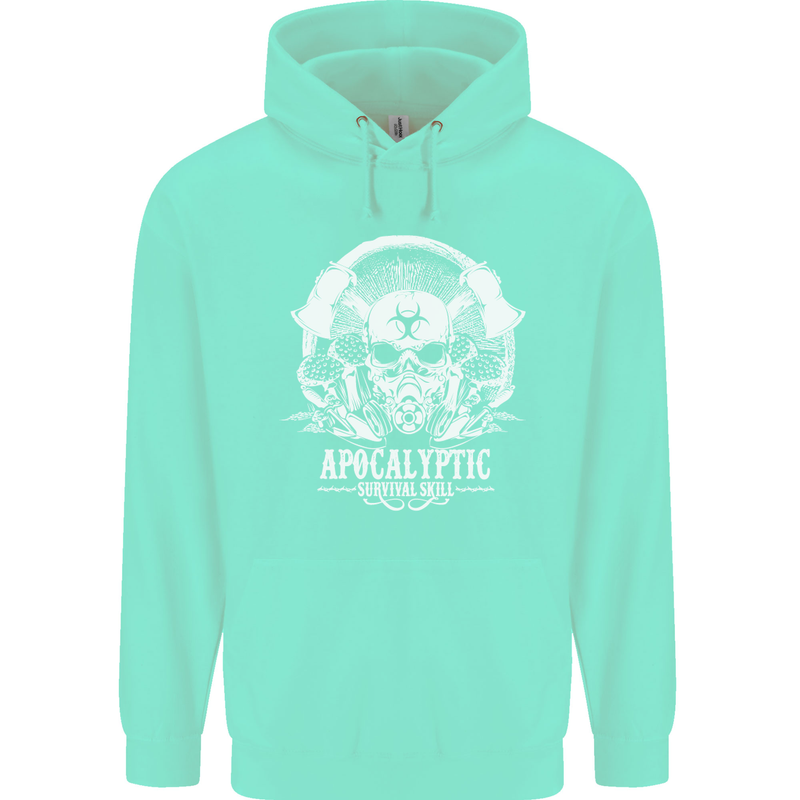 Apocalyptic Survival Skill Skull Gaming Mens 80% Cotton Hoodie Peppermint