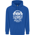 Apocalyptic Survival Skill Skull Gaming Mens 80% Cotton Hoodie Royal Blue
