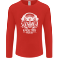 Apocalyptic Survival Skill Skull Gaming Mens Long Sleeve T-Shirt Red